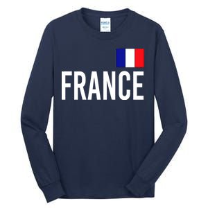 France Team Flag Logo Tall Long Sleeve T-Shirt