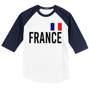 France Team Flag Logo Baseball Sleeve Shirt