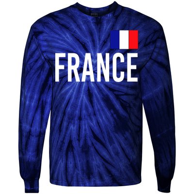 France Team Flag Logo Tie-Dye Long Sleeve Shirt