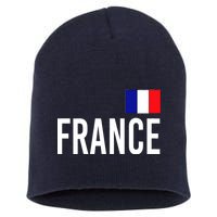 France Team Flag Logo Short Acrylic Beanie