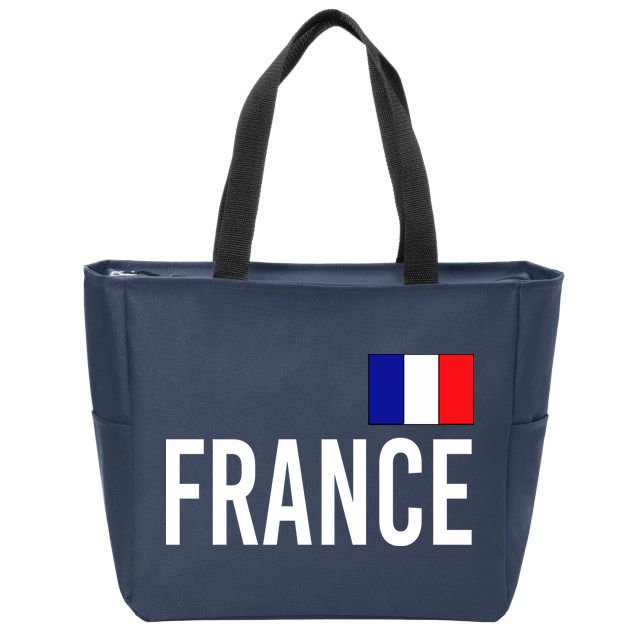 France Team Flag Logo Zip Tote Bag