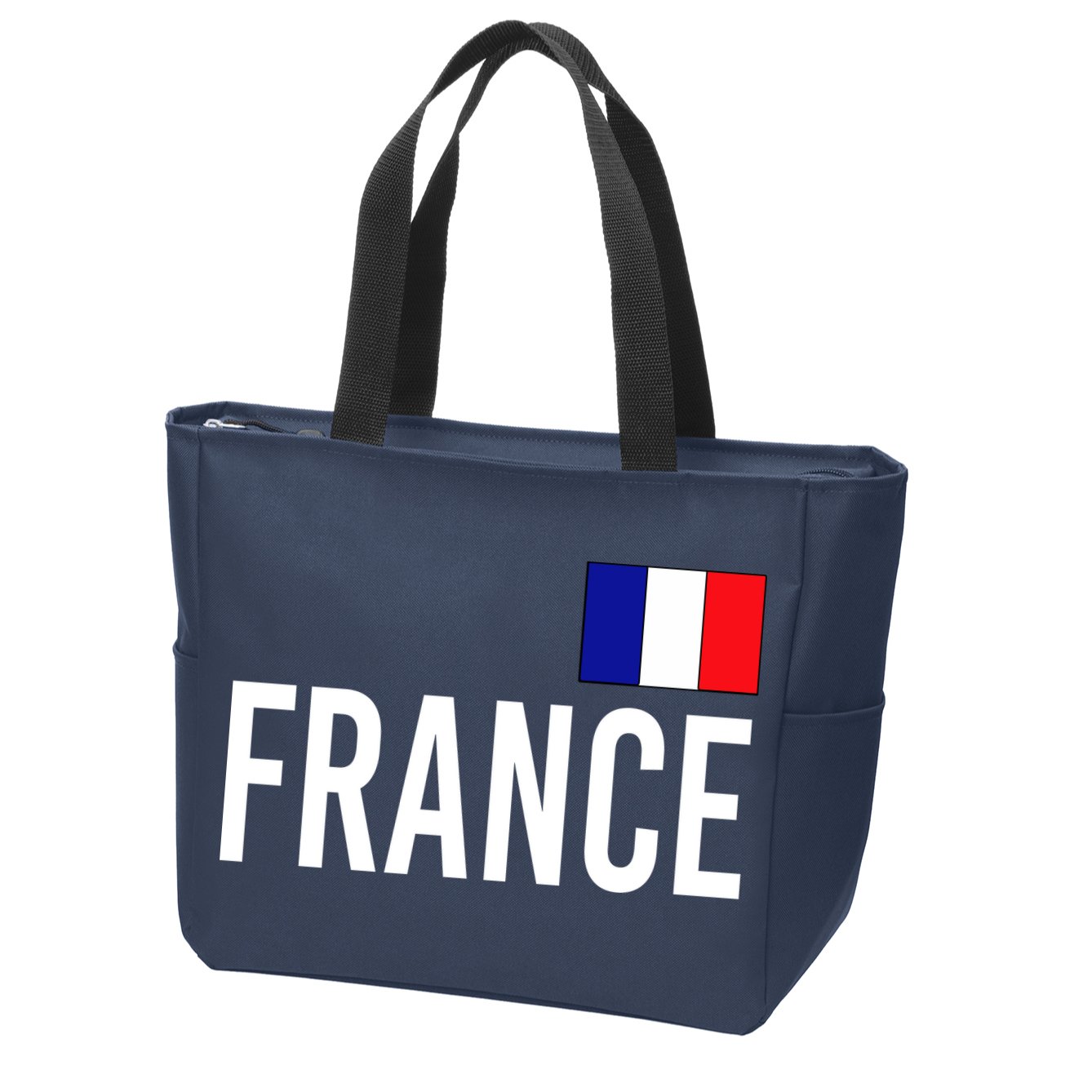 France Team Flag Logo Zip Tote Bag