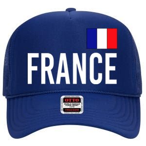 France Team Flag Logo High Crown Mesh Back Trucker Hat