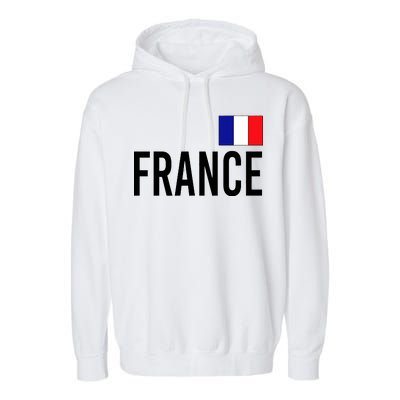 France Team Flag Logo Garment-Dyed Fleece Hoodie