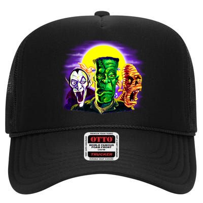 Frankenstein Halloween Monsters High Crown Mesh Back Trucker Hat