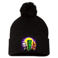 Frankenstein Halloween Monsters Pom Pom 12in Knit Beanie