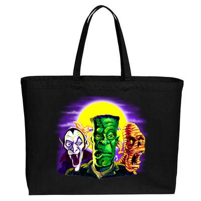 Frankenstein Halloween Monsters Cotton Canvas Jumbo Tote