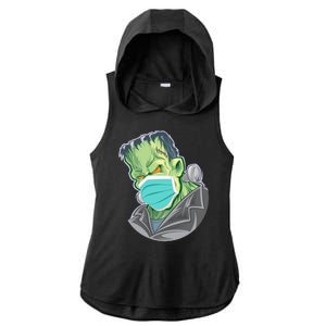 Frankenstein Pandemic Virus Mask Ladies PosiCharge Tri-Blend Wicking Draft Hoodie Tank