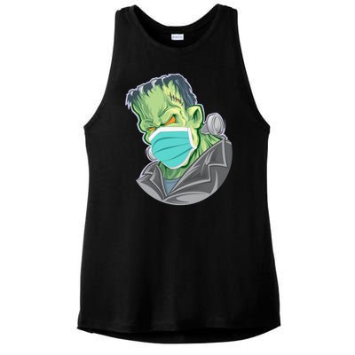 Frankenstein Pandemic Virus Mask Ladies PosiCharge Tri-Blend Wicking Tank