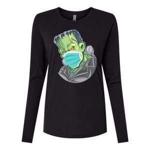 Frankenstein Pandemic Virus Mask Womens Cotton Relaxed Long Sleeve T-Shirt