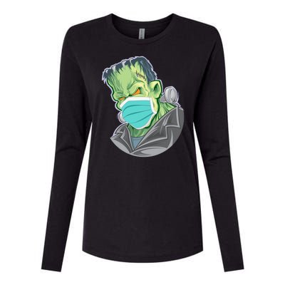 Frankenstein Pandemic Virus Mask Womens Cotton Relaxed Long Sleeve T-Shirt