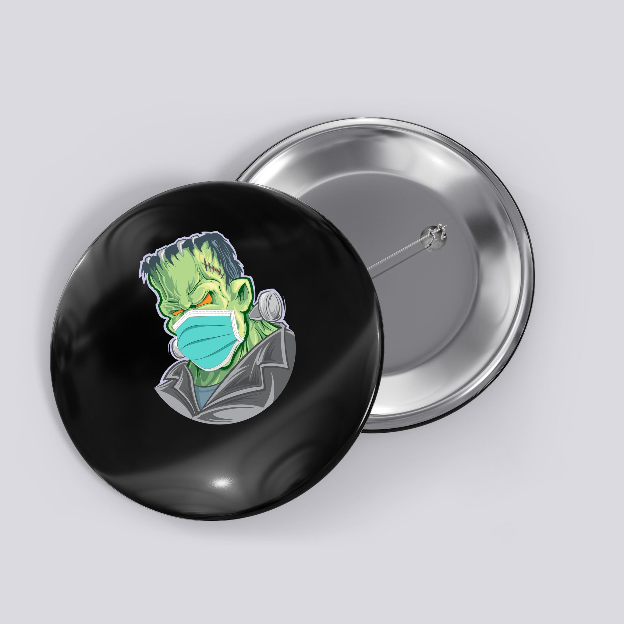 Frankenstein Pandemic Virus Mask Button
