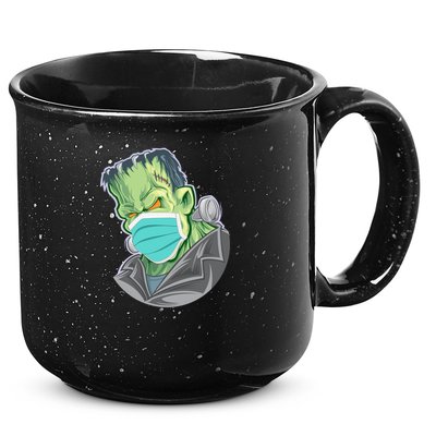 Frankenstein Pandemic Virus Mask 15oz Campfire Ceramic Mug