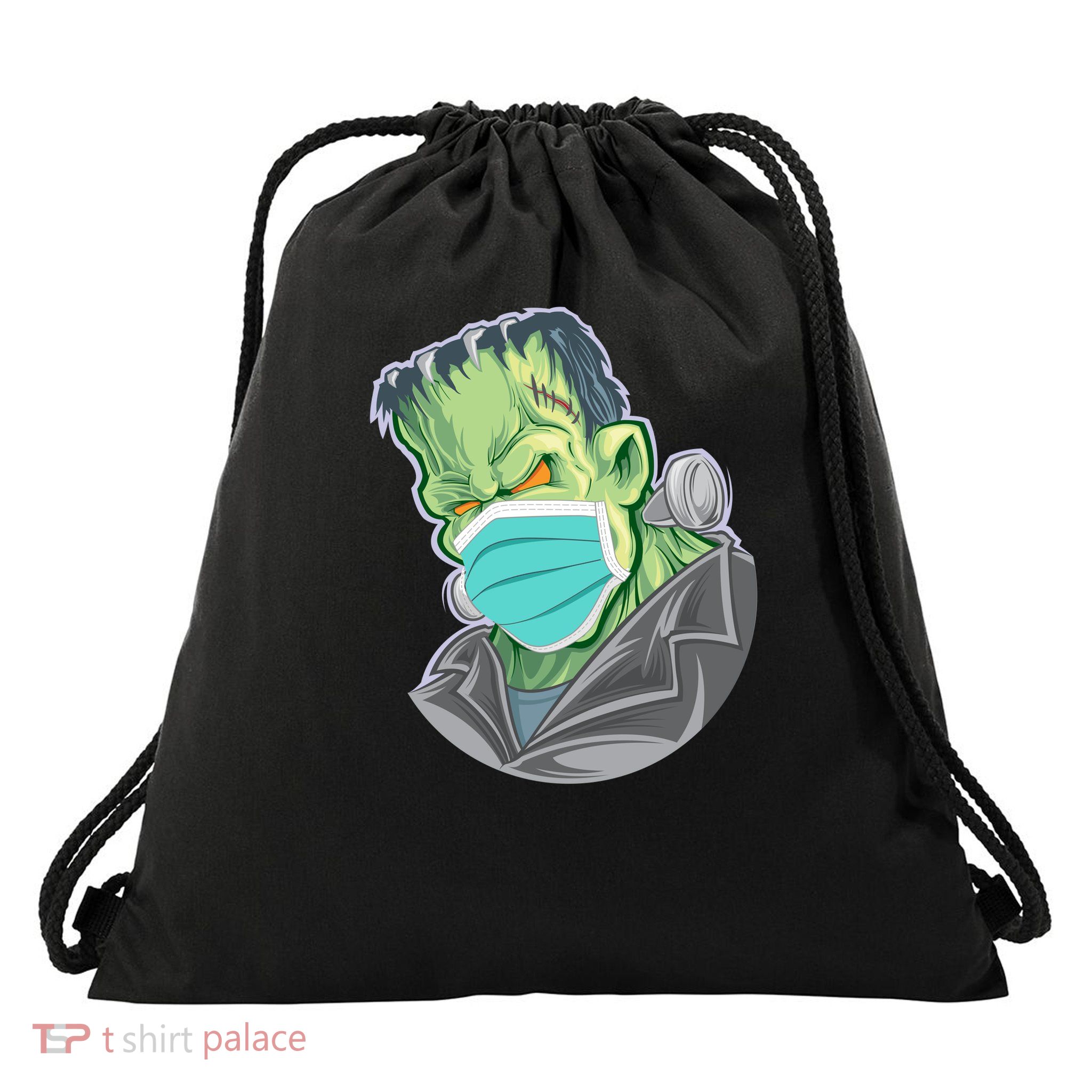 Frankenstein Pandemic Virus Mask Drawstring Bag