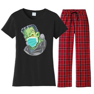 Frankenstein Pandemic Virus Mask Women's Flannel Pajama Set