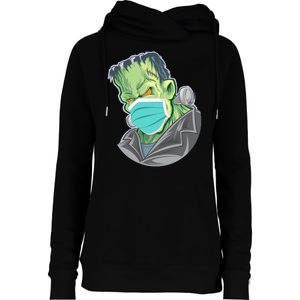 Frankenstein Pandemic Virus Mask Womens Funnel Neck Pullover Hood