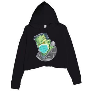 Frankenstein Pandemic Virus Mask Crop Fleece Hoodie