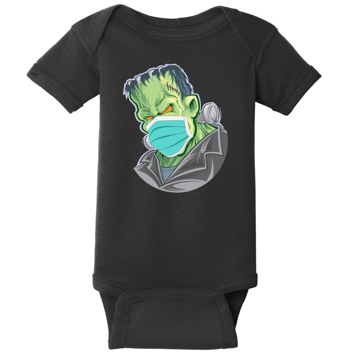 Frankenstein Pandemic Virus Mask Baby Bodysuit