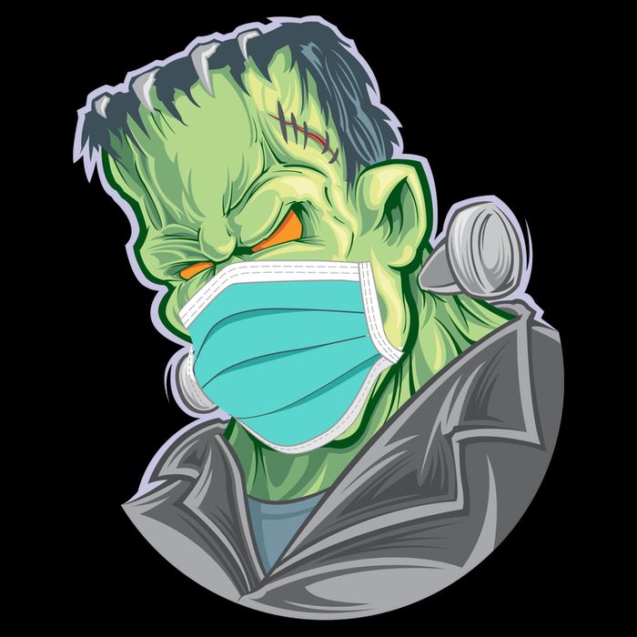 Frankenstein Pandemic Virus Mask Baby Bodysuit