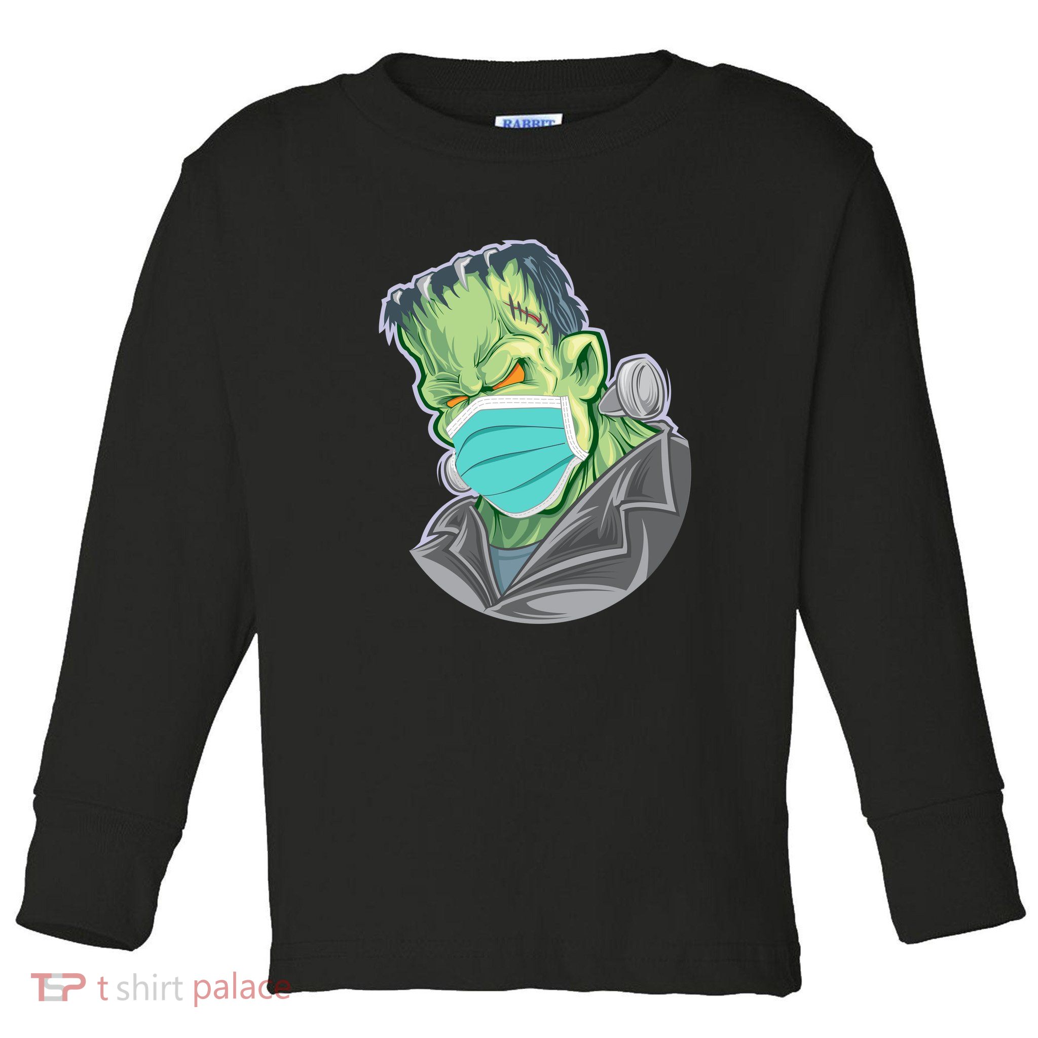 Frankenstein Pandemic Virus Mask Toddler Long Sleeve Shirt