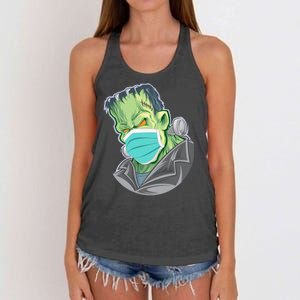 Frankenstein Pandemic Virus Mask Women's Knotted Racerback Tank