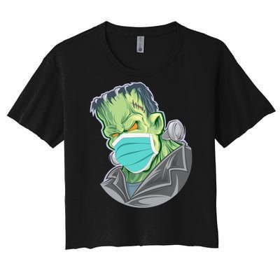 Frankenstein Pandemic Virus Mask Women's Crop Top Tee