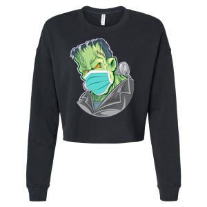 Frankenstein Pandemic Virus Mask Cropped Pullover Crew