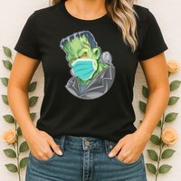 Frankenstein Pandemic Virus Mask Womens T-Shirt