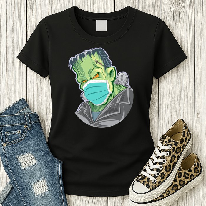 Frankenstein Pandemic Virus Mask Womens T-Shirt