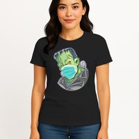 Frankenstein Pandemic Virus Mask Womens T-Shirt