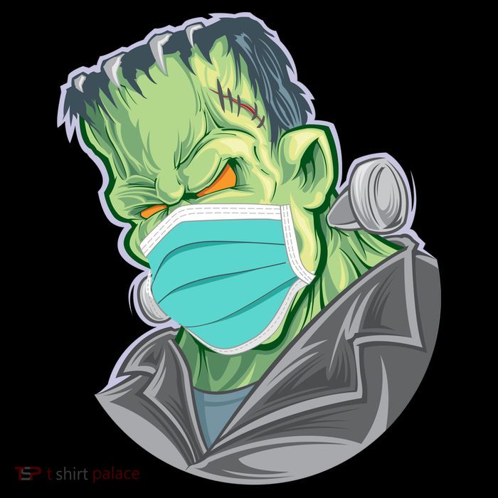 Frankenstein Pandemic Virus Mask Womens T-Shirt