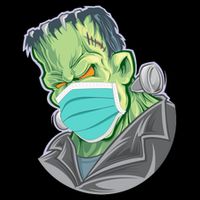 Frankenstein Pandemic Virus Mask Women's V-Neck T-Shirt