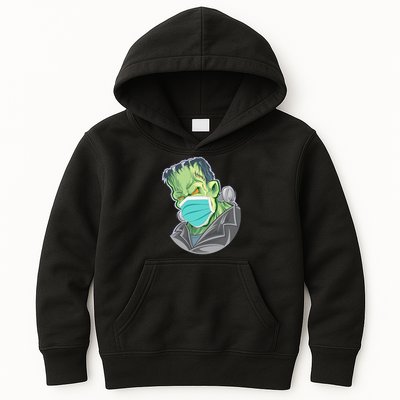 Frankenstein Pandemic Virus Mask Kids Hoodie