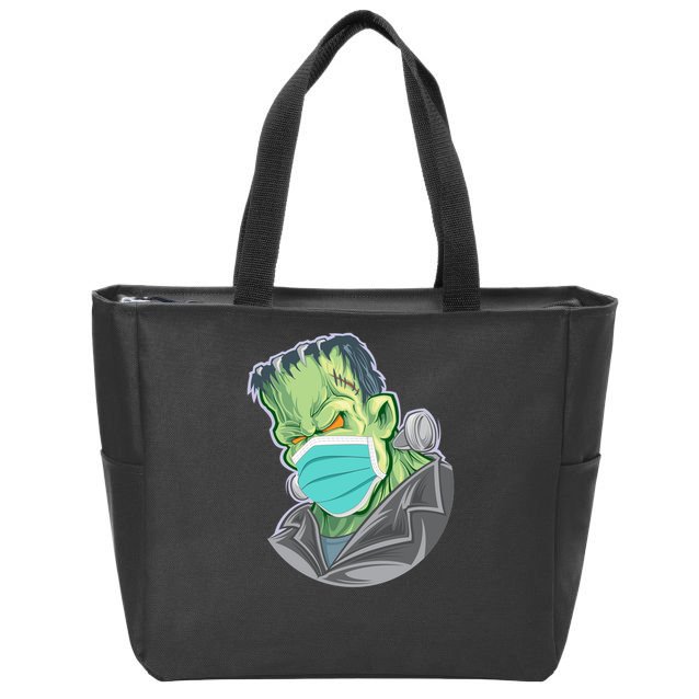 Frankenstein Pandemic Virus Mask Zip Tote Bag