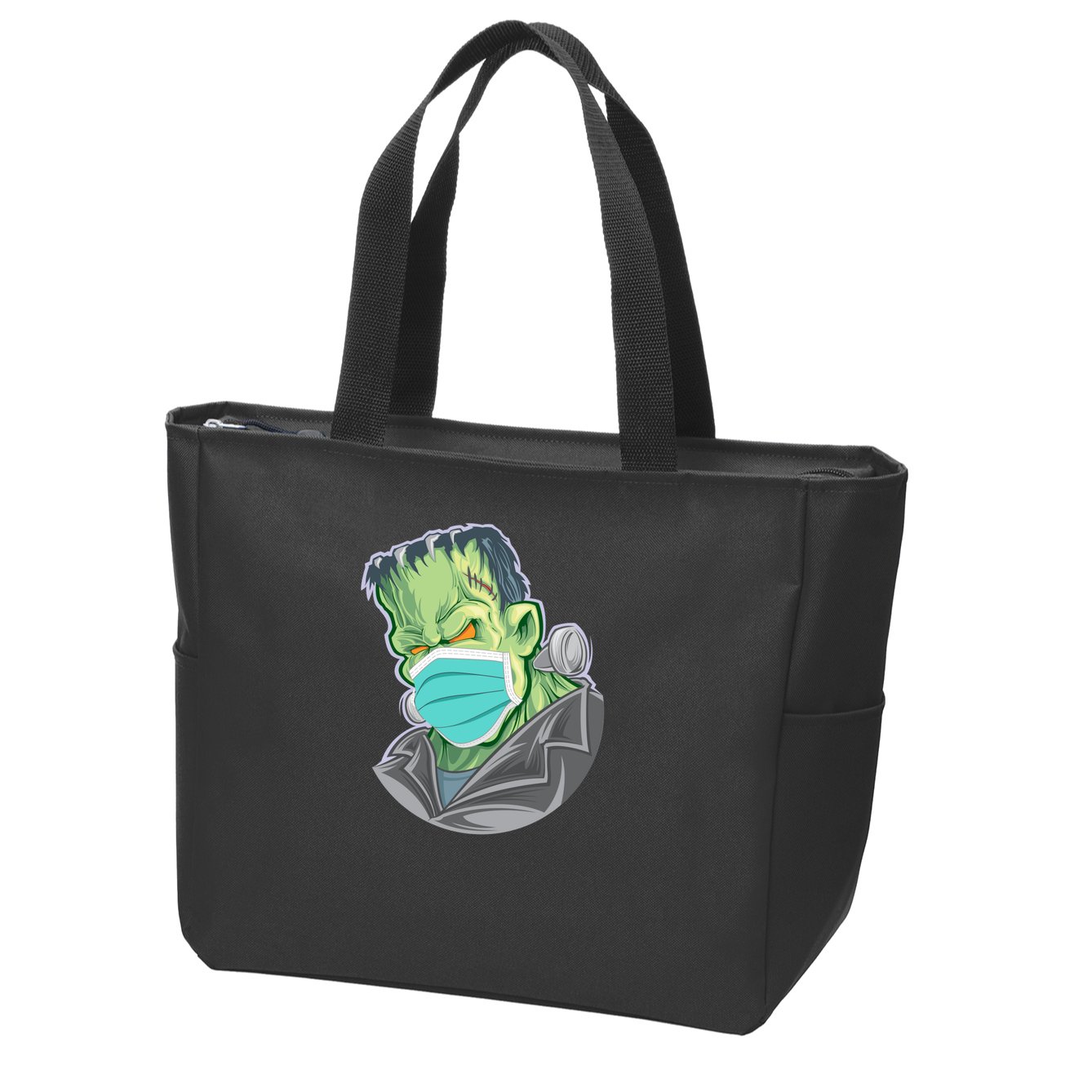 Frankenstein Pandemic Virus Mask Zip Tote Bag