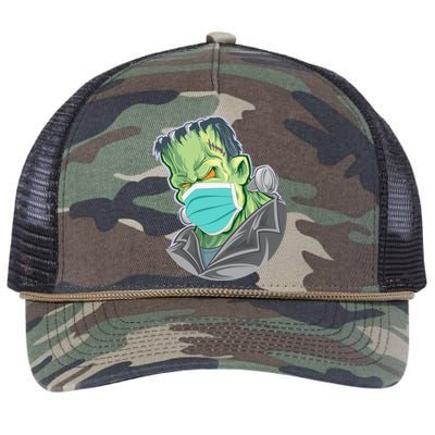 Frankenstein Pandemic Virus Mask Retro Rope Trucker Hat Cap