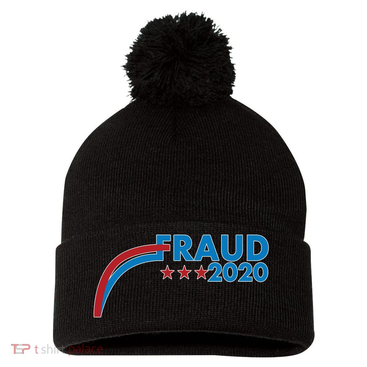 Fraud 2020 Election Pro Trump Pom Pom 12in Knit Beanie