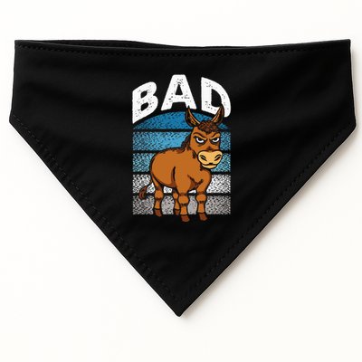 Funny Retro Bad Ass Angry Donkey USA-Made Doggie Bandana
