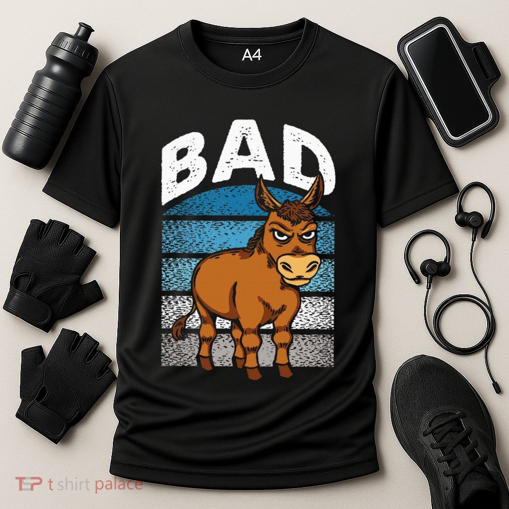 Funny Retro Bad Ass Angry Donkey Performance Shirt