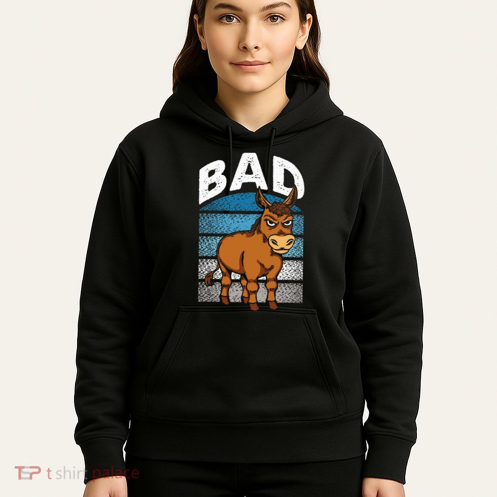 Funny Retro Bad Ass Angry Donkey Hoodie