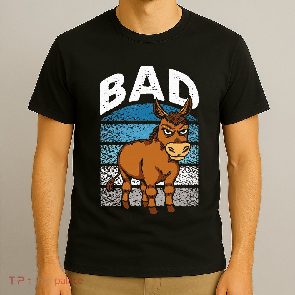 Funny Retro Bad Ass Angry Donkey T-Shirt