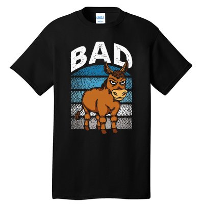 Funny Retro Bad Ass Angry Donkey Tall T-Shirt