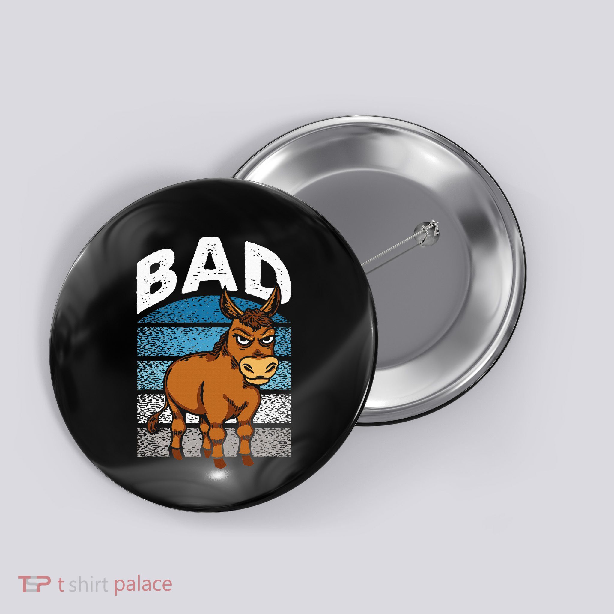 Funny Retro Bad Ass Angry Donkey Button