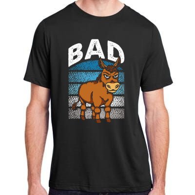 Funny Retro Bad Ass Angry Donkey Adult ChromaSoft Performance T-Shirt