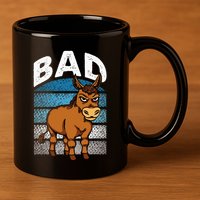 Funny Retro Bad Ass Angry Donkey 11oz C Handle Ceramic Mug
