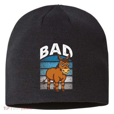 Funny Retro Bad Ass Angry Donkey Sustainable Beanie