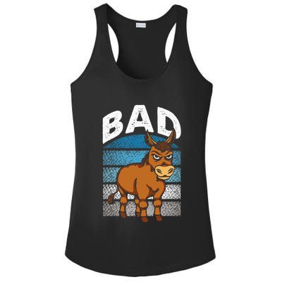 Funny Retro Bad Ass Angry Donkey Ladies PosiCharge Competitor Racerback Tank