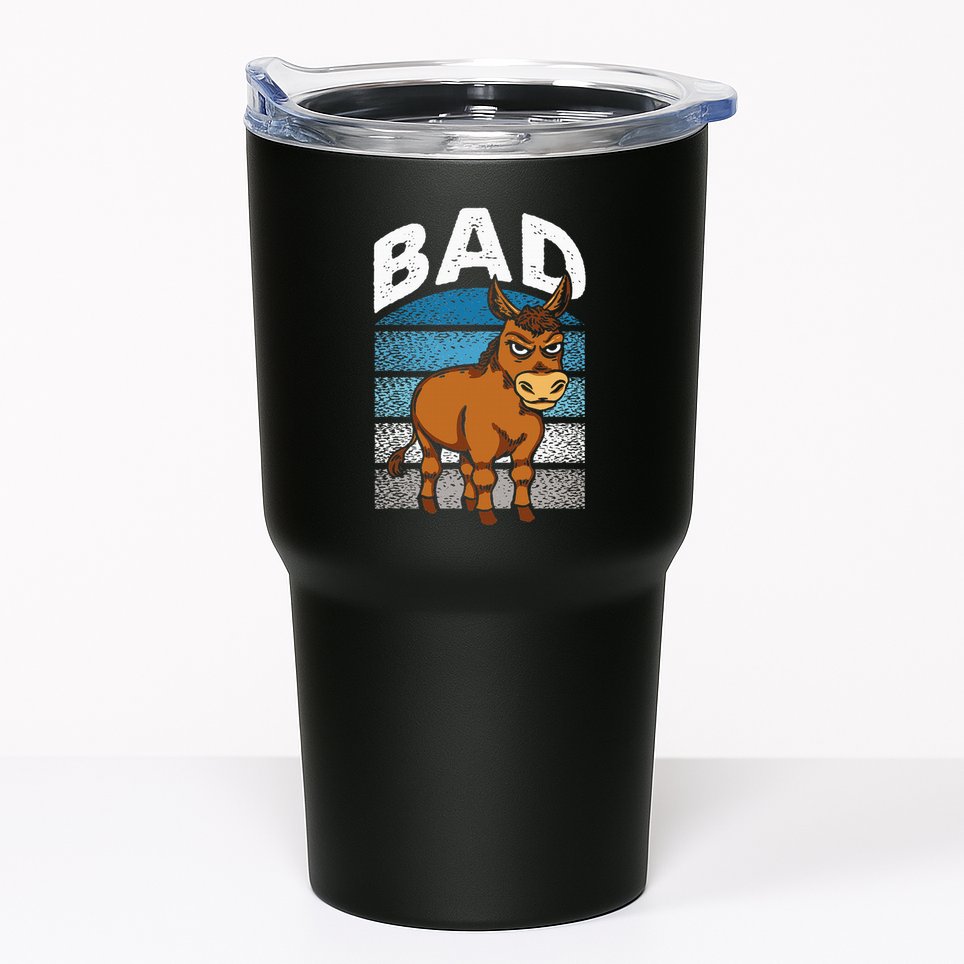 Funny Retro Bad Ass Angry Donkey Tumbler