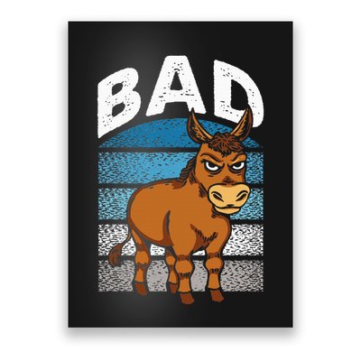 Funny Retro Bad Ass Angry Donkey Poster