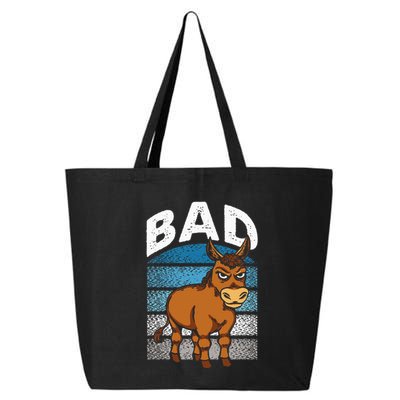 Funny Retro Bad Ass Angry Donkey 25L Jumbo Tote